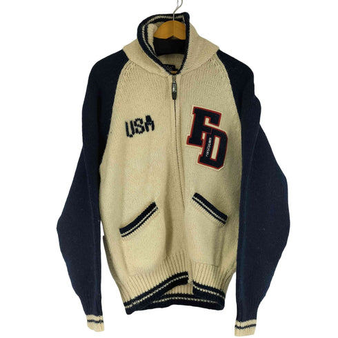 ファーストダウン FIRST DOWN ジップアップカウチンニットカーディガン メンズ import:L